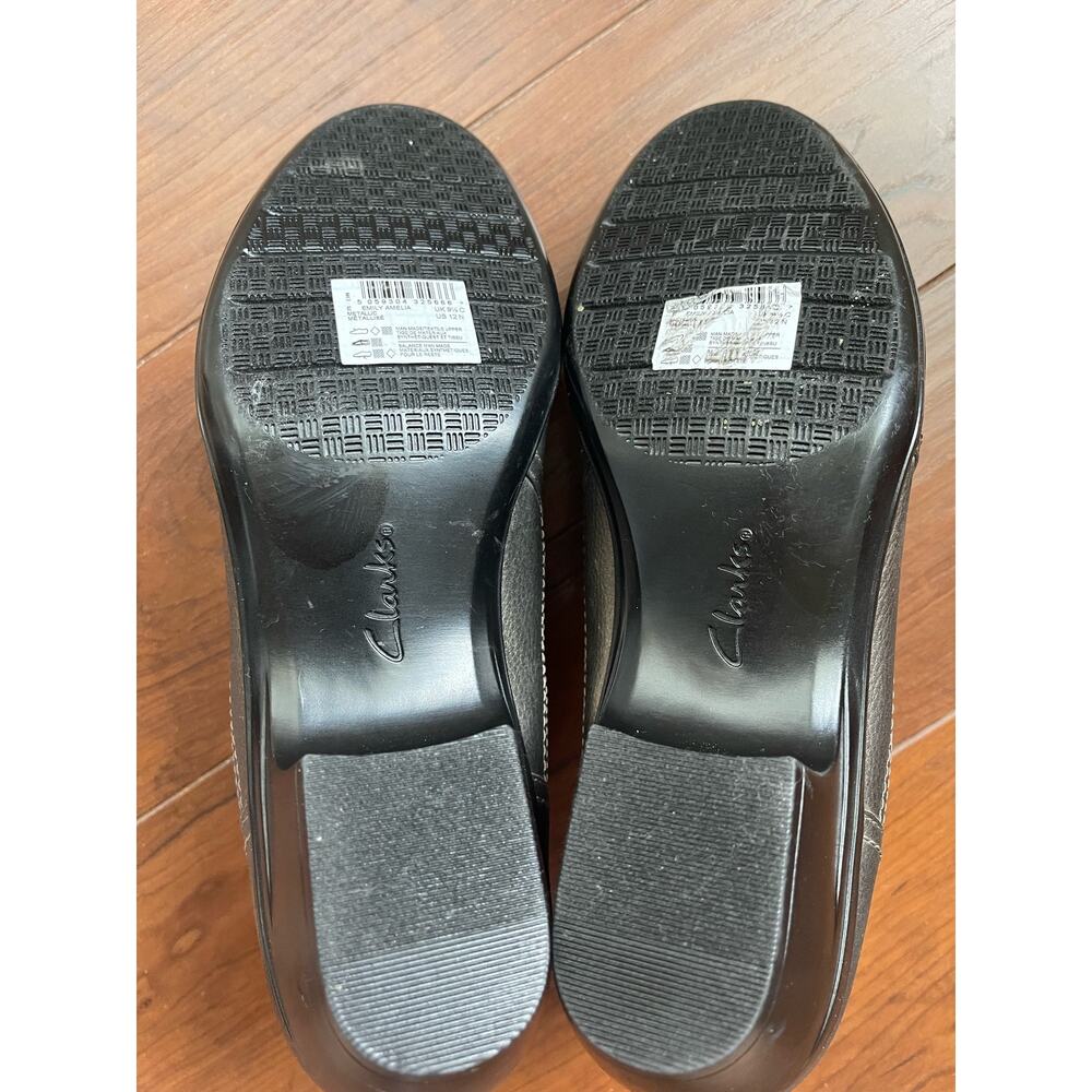 Clarks Women’s Size 12N Emily Amelia Metallic Slip On Leather Comfort Shoes - Picture 6 of 10